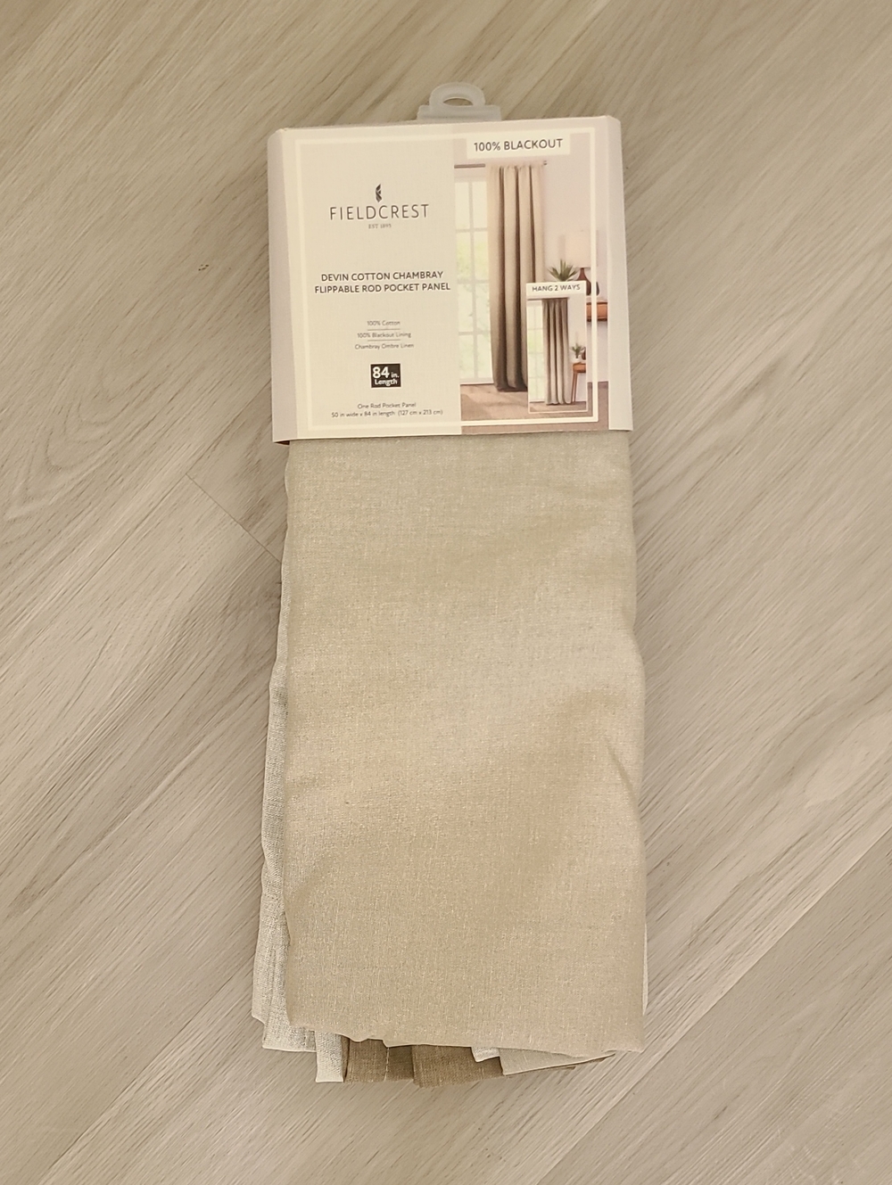 Fieldcrest NEW 100% Blackout Curtain Flippable Rod Pocket Panel 50x84 Ombre